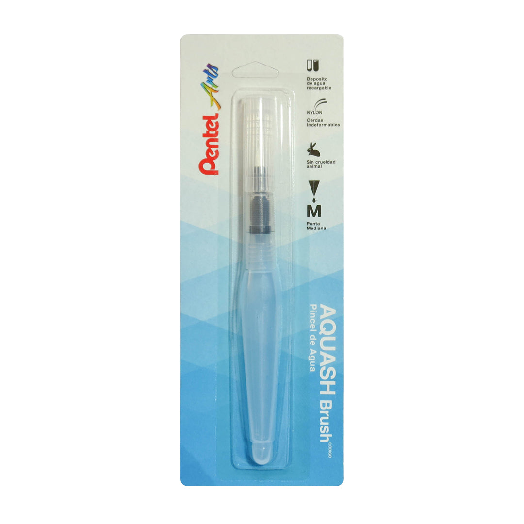 Pincel Pentel Aqua Brush con depósito de agua.