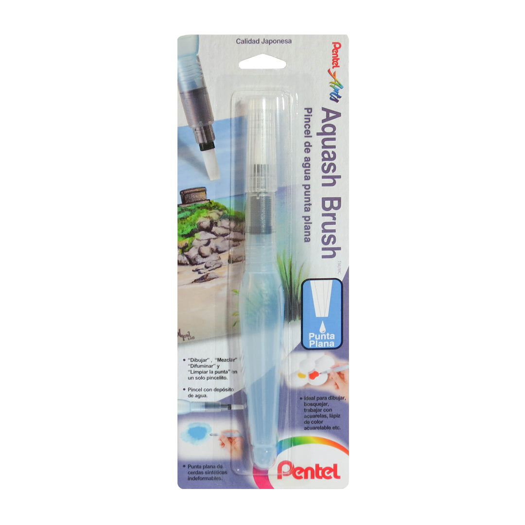 Pincel Pentel Aqua Brush con depósito de agua.