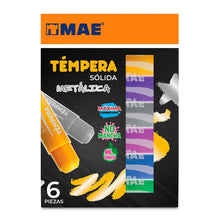 Pintura tempera MAE sólida colores metálicos 6 piezas