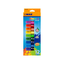 PINTURA TEMPERA SÓLIDA MAE PTS-12 COLORES SURTIDOS ESTUCHE CON 12 PIEZAS