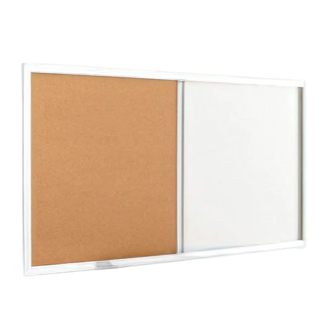 Pizarron mixto blanco y corcho .90 cm x1.50 m