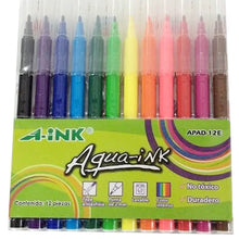 Plumín punta bala colores surtidos con 12 piezas