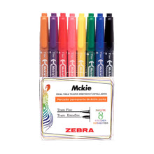 Marcador doble punta Zebra con 8 piezas