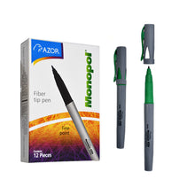 Plumón Monopol Azor Verde 3800 ve con 12 pzas.