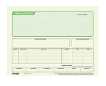 PÓLIZA DE CHEQUE CON CARBÓN FORTEC 1/2 OFICIO BLOCK CON 25 JUEGOS