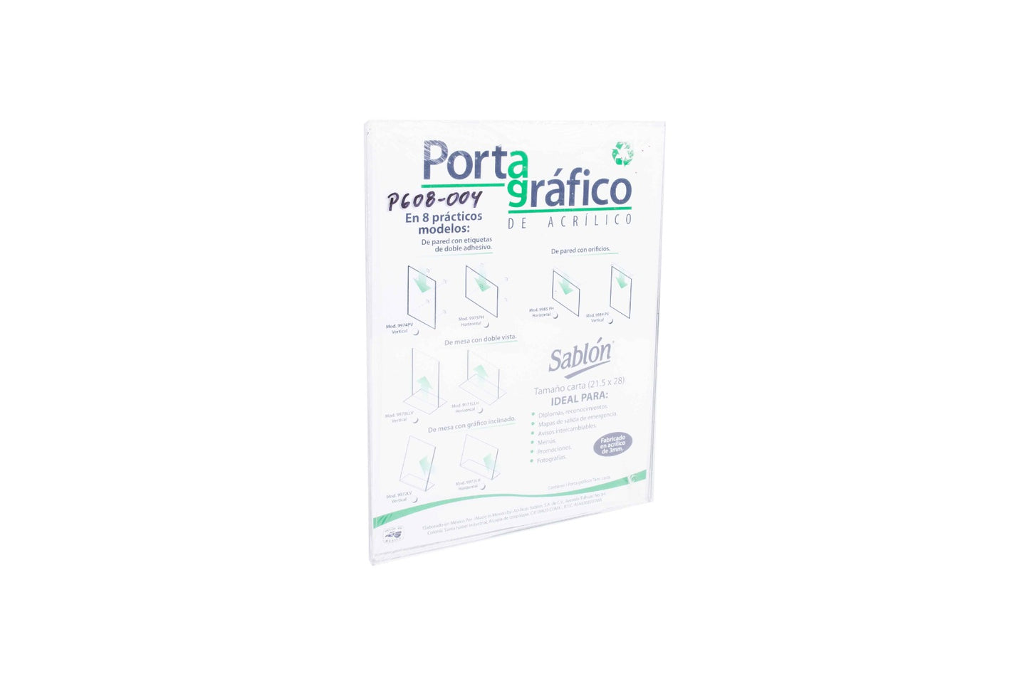 Portagraficos acrilico carta vertical 9974pv