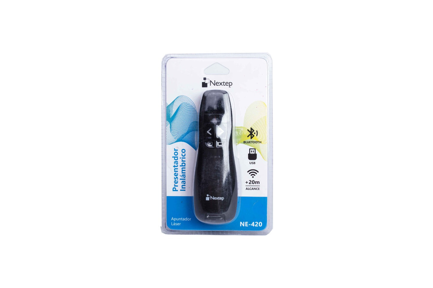 Presentador inalámbrico Nextep ne-420 negro con apuntador láser
