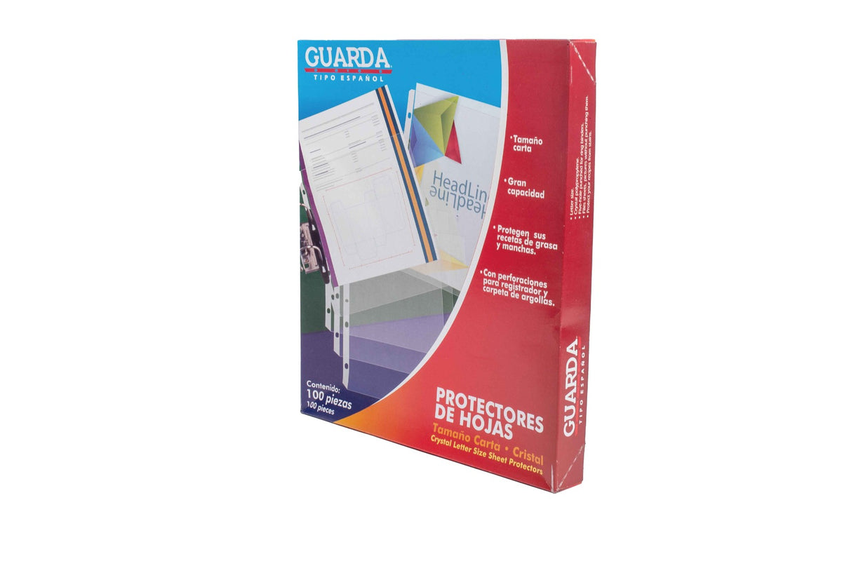 Protector de hojas cristal tamaño carta 330 con 100 pzs