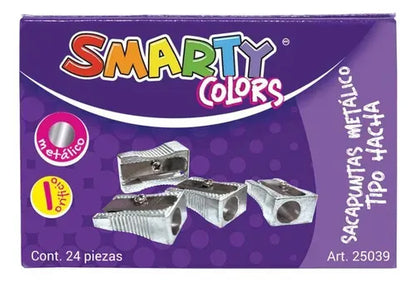 Sacapuntas metálico Smarty caja con 24 piezas