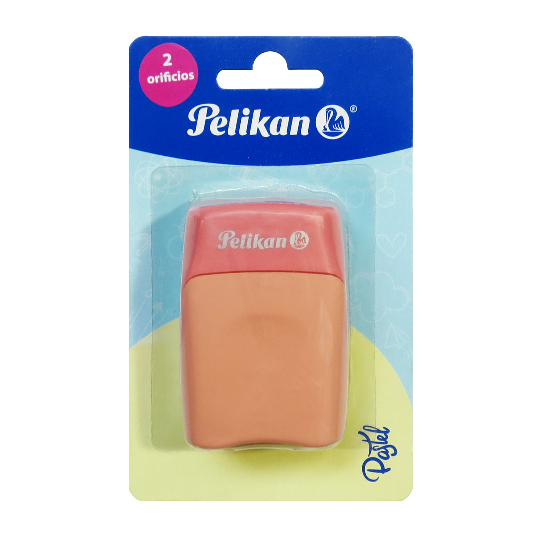 Pelikan 700238 - Sacapuntas con depósito y 2 agujeros, rosa,  azul y verde : Productos de Oficina