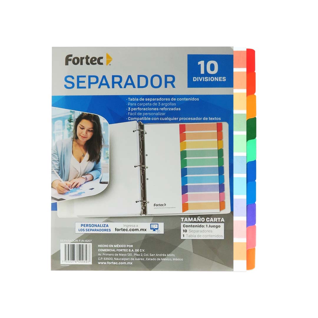 Separador Fortec tamaño carta.