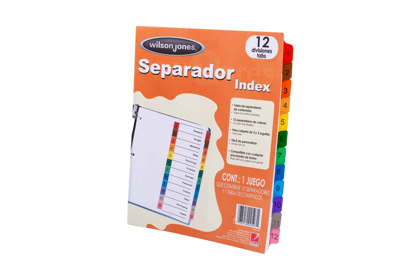Separadores Multidex Wilson Jones Carta.