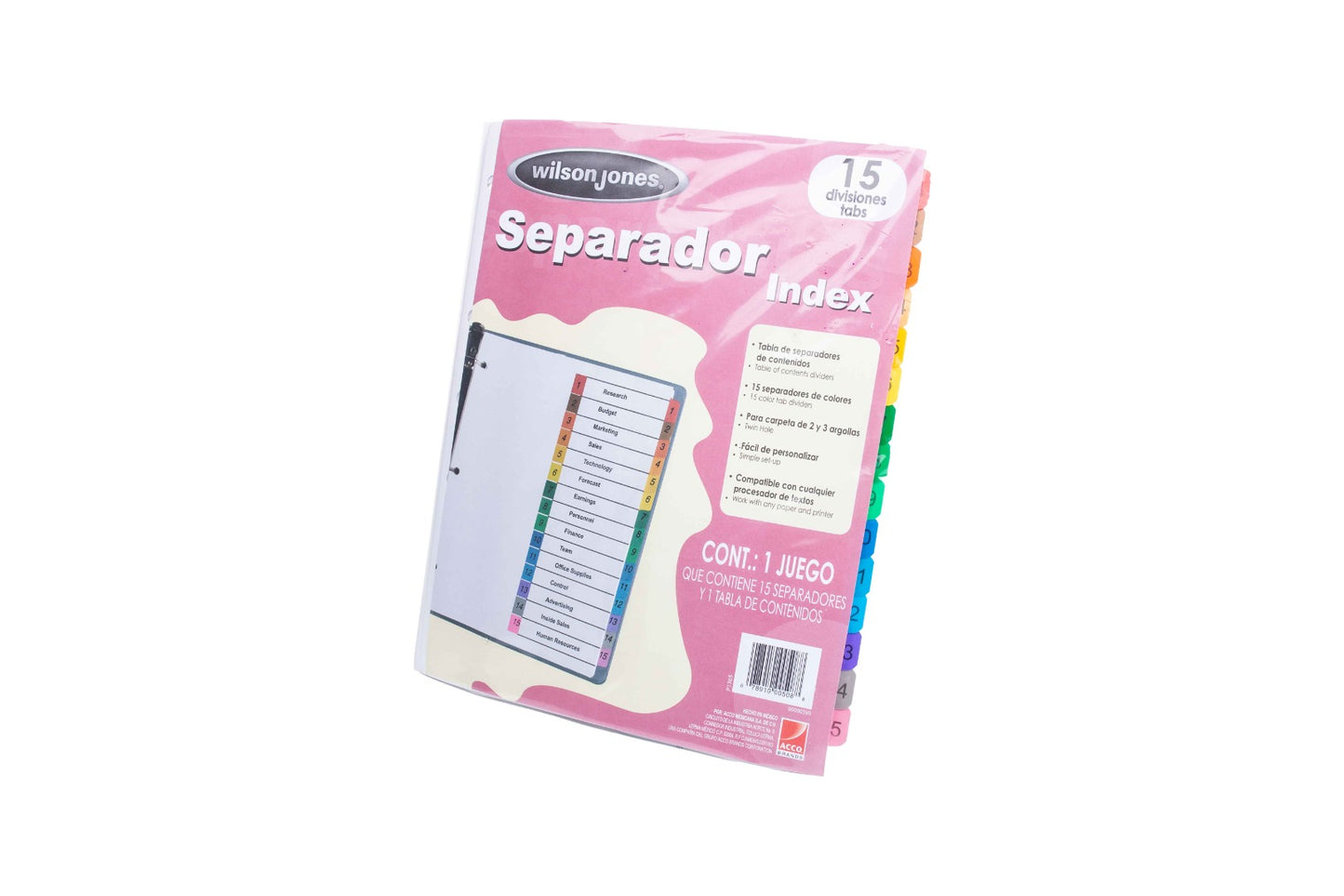 Separadores Multidex Wilson Jones Carta.