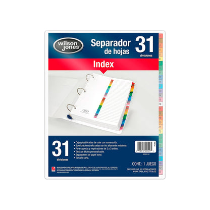 Separadores Multidex Wilson Jones Carta.