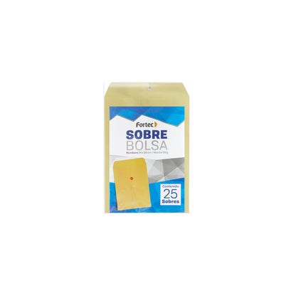 Sobres de Bolsa Manila con Hilo Fortec con 25 pzas.
