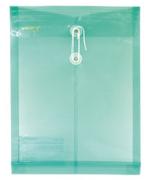 SOBRE PLASTICO VERTICAL CARTA VERDE CON HILO