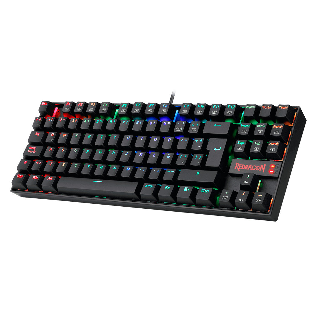 Teclado mecánico gamer Redragon Kumara K552 RGB switch alámbrico negro.