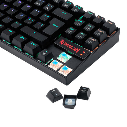 Teclado mecánico gamer Redragon Kumara K552 RGB switch alámbrico negro.