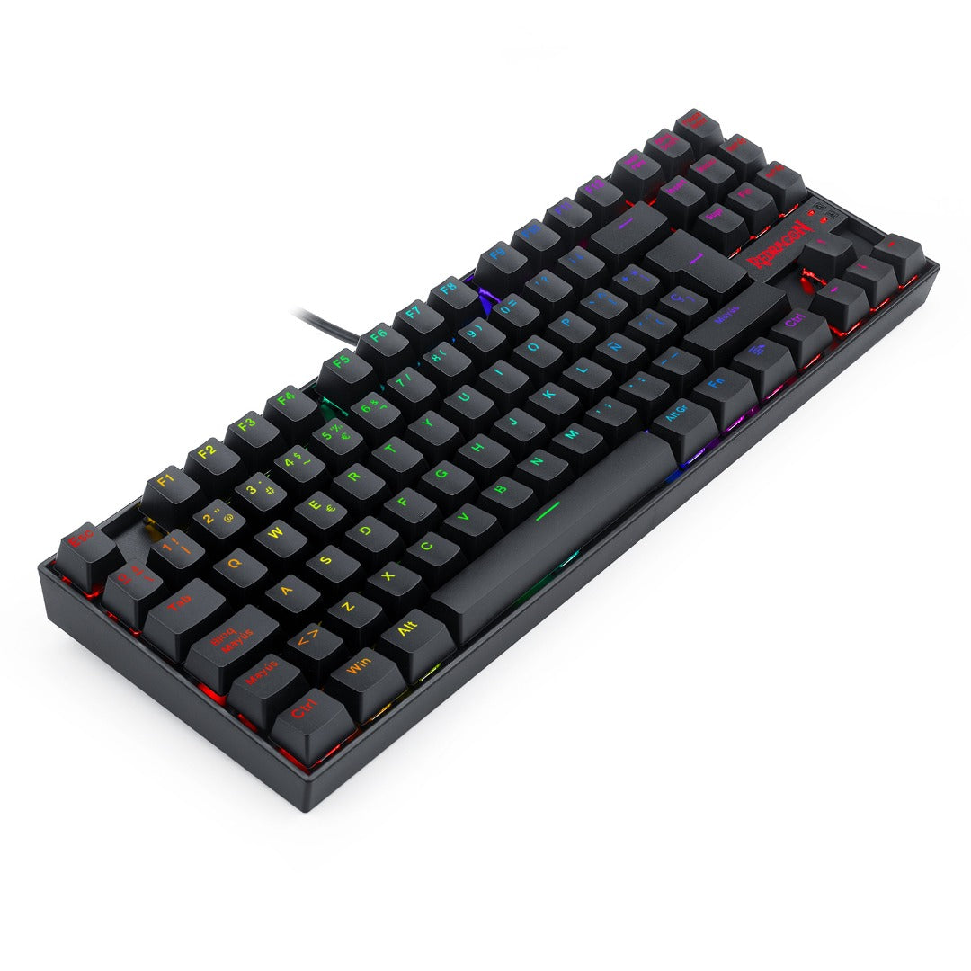 Teclado mecánico gamer Redragon Kumara K552 RGB switch alámbrico negro.