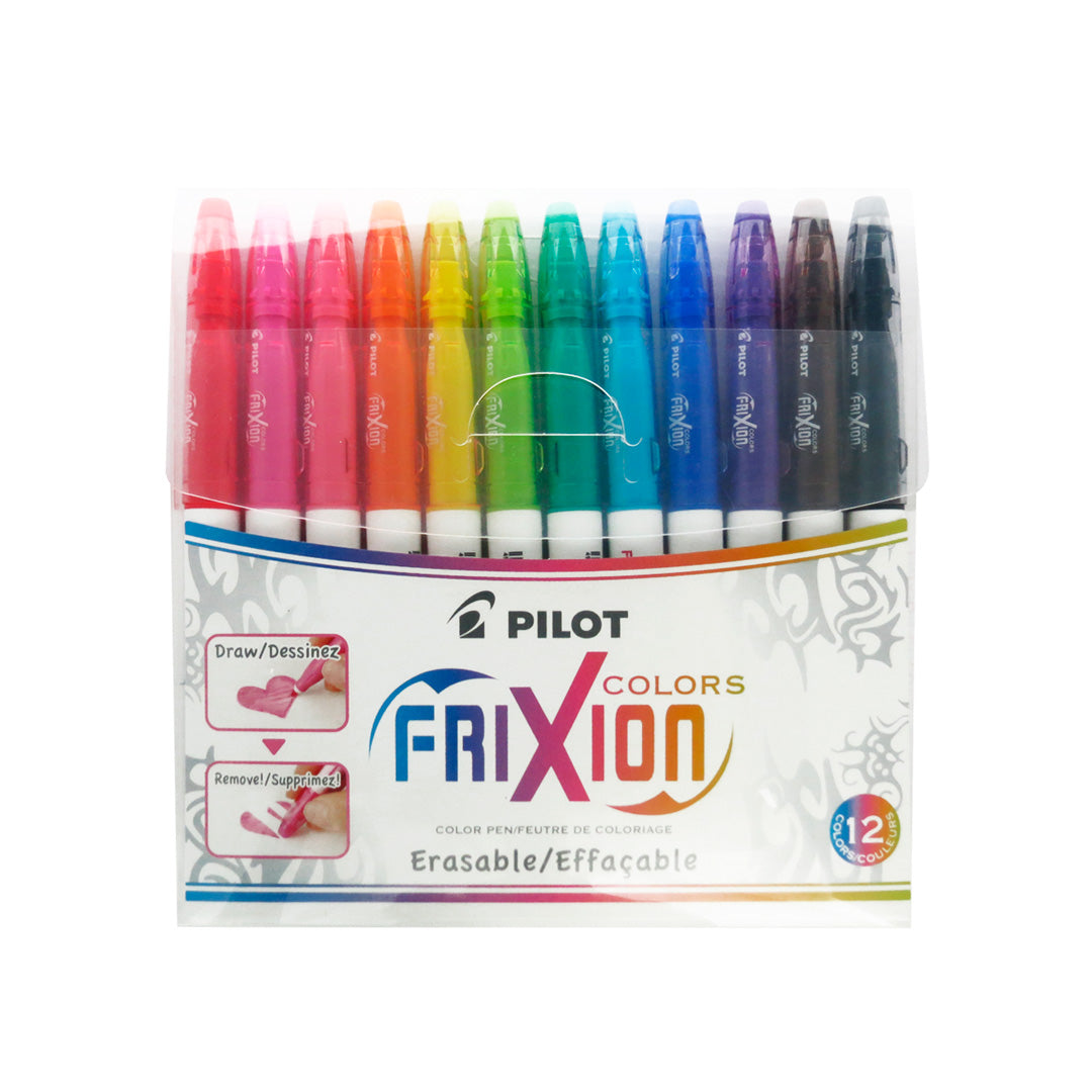 PILOT FriXion Colors - Rotuladores borrables, punta gruesa, tinta morada,  paquete de 12 (41415)